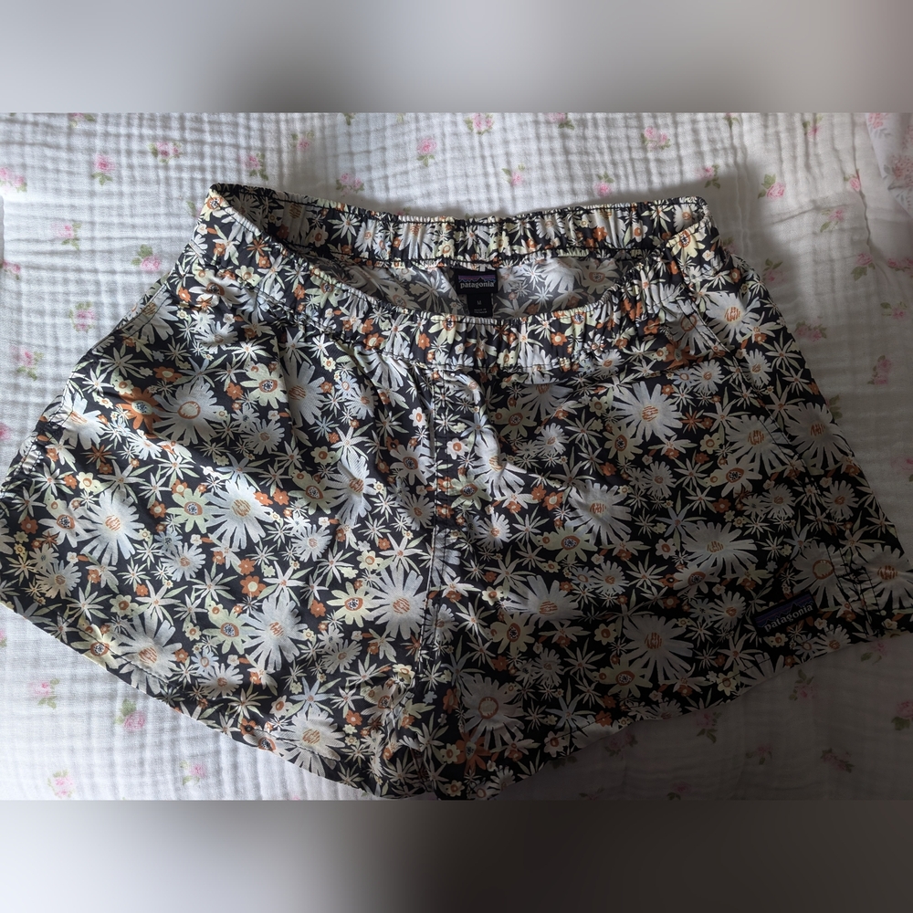 Patagonia Black and White Floral Shorts